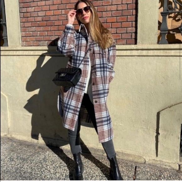 Zara long plaid overshirt - Picture 6 of 16